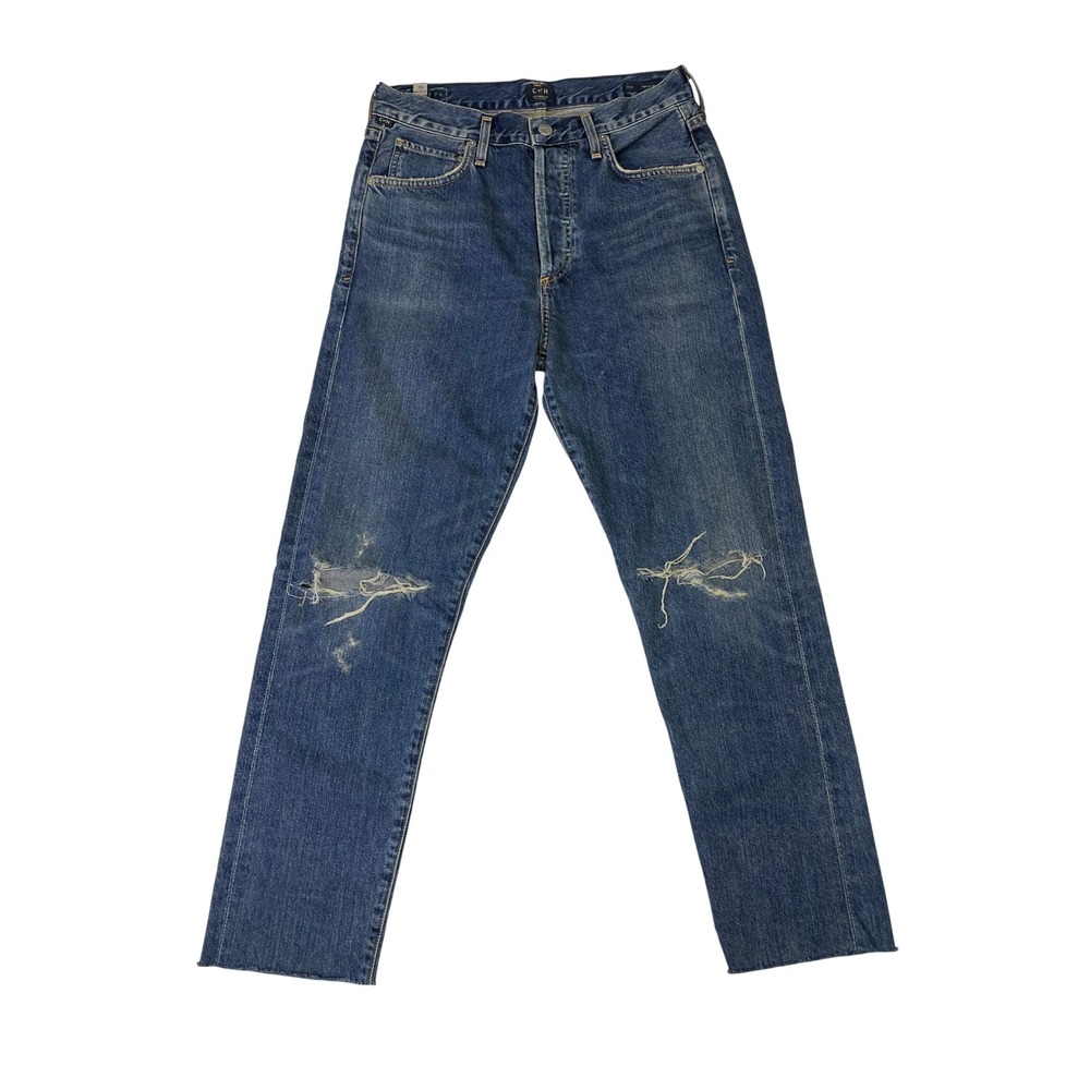 Citizens of Humanity Liya High Rise Classic Fit Crop Distressed Jeans 25